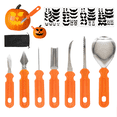 thumbnail image 1 of Tumao Halloween Pumpkin Carving Kit - 12 Pcs Stainless Steel Pumpkin Carving Knife Sets with Stencils & Storage Bucket for Halloween, 1 of 8