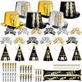 thumbnail image 1 of Tumao New Years Eve Decorations 2026 Party Accessories, New Year Party Hats, Headbands, Bead Necklace, Balloon, Partyy Blowouts for Black Gold New Years Eve Decorations 2026, NYE Decorations, 1 of 9