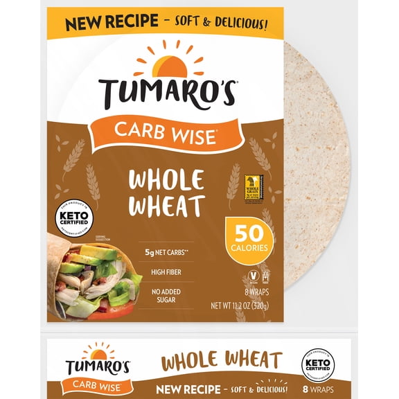 Tumaro's Carb Wise Whole Wheat Wraps, 11.2oz. 8 Count