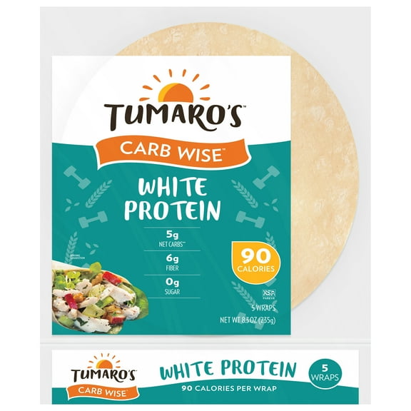 Tumaro's Premium White Protein Carb Wise Wraps, 8.3oz, 5ct