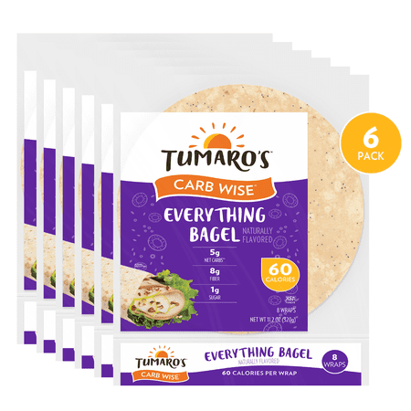 Tumaro's Everything Bagel Carb Wise Wraps, 6 pack, 48 count