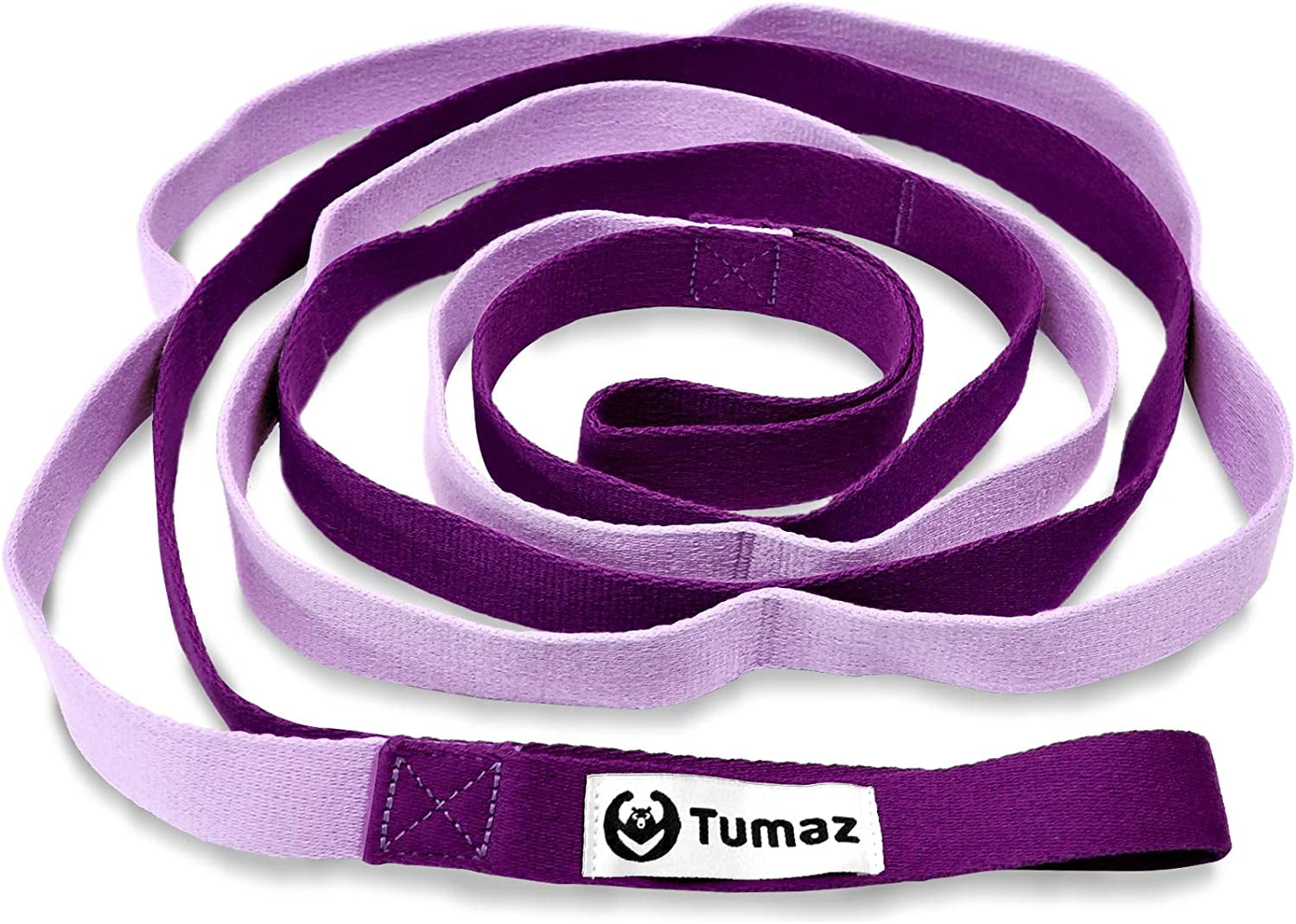 Tumaz Yoga Strap, Thick Soft 10 Loops & Non-Elastic Stretching Strap ...