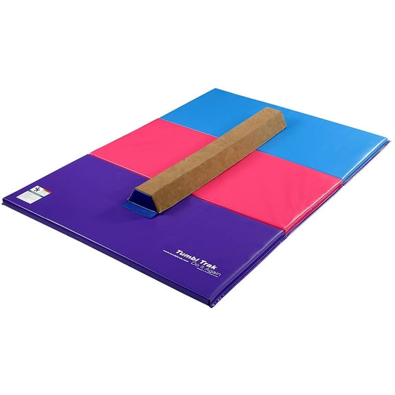 Tumbl Trak Sectional Beam & Gymnastics Tumbling Mat Combo