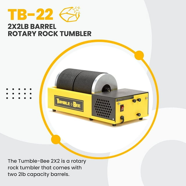 TumbleBee Rotary Rock Tumbler with Rock Grit Polish Kit Rock