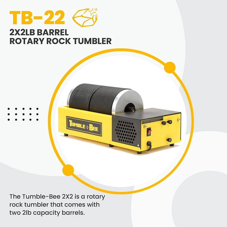 Tumble-Bee Rotary Rock Tumbler with Rock Grit Polish Kit - Rock