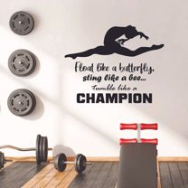 Tumble Like A Champion Gymnastics Motivation Quote Wall Sticker Art Decal for Girls Boys Room Bedroom Dance Studio Garage House Fun Home Decor Stickers Wall Art Vinyl Decoration Size (35x40 inch)