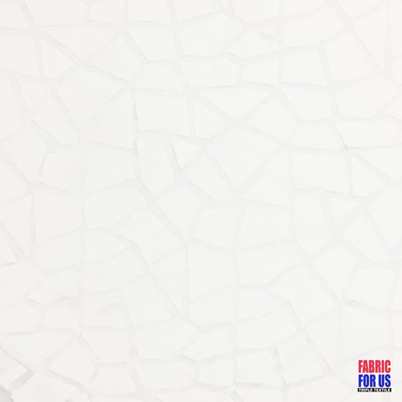 Tumbled Big Pebble Design Mesh White Polyester Fabric 58" Wide