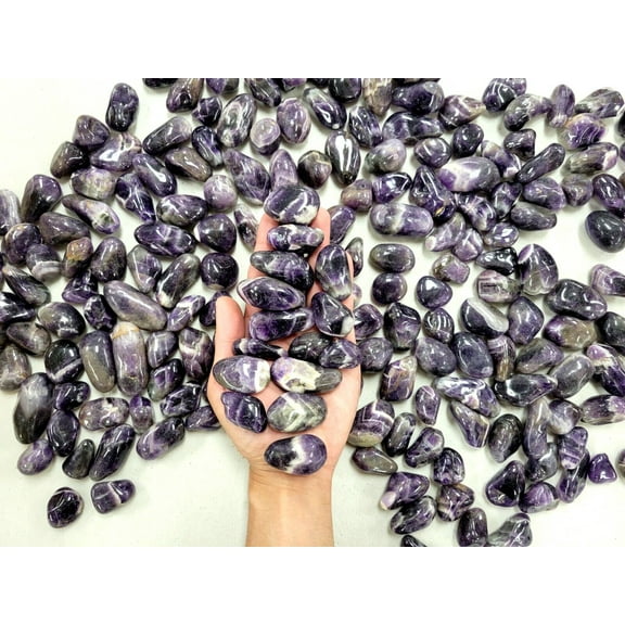 Tumbled Dark Amethyst Crystals from South Africa Natural Healing Stones Bulk