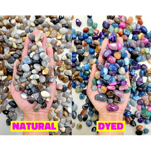 Tumbled Small Agate Crystals Dyed or Natural Colorful Bulk Stone Tumbles Mix