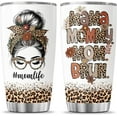 thumbnail image 1 of Tumbler 20 Oz With Lid And Straw, Day Mothers Women For Leopard Cheetah Print Funny Handle Mama Coffee Insulated Tumblers Mommy Mother Cups, Mom Gifts, Mom Bruh, 1 of 6