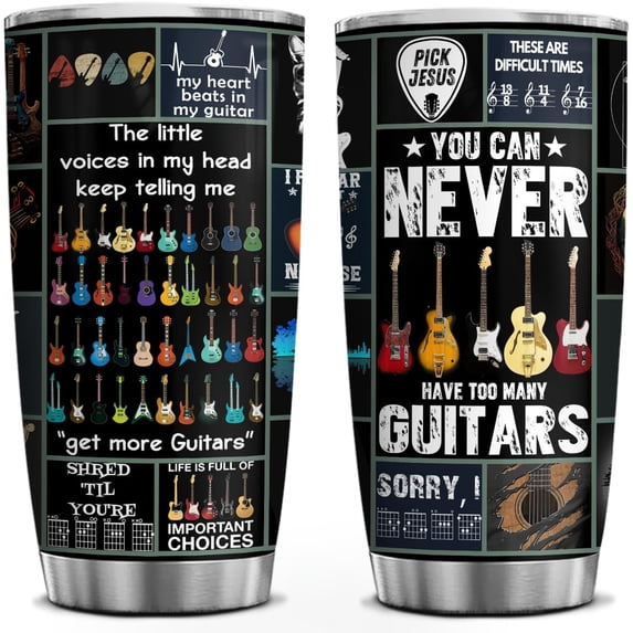 Tumbler 20 oz (Guitar All), Cool Guitar Player Gifts for Men & Women, Playing Guitar 20 Oz Tumbler, Short Scale Bass Guitar, Beginner Bassist Music Cups Accessories