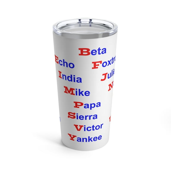 Tumbler 20oz NATO Phonetic Alphabet