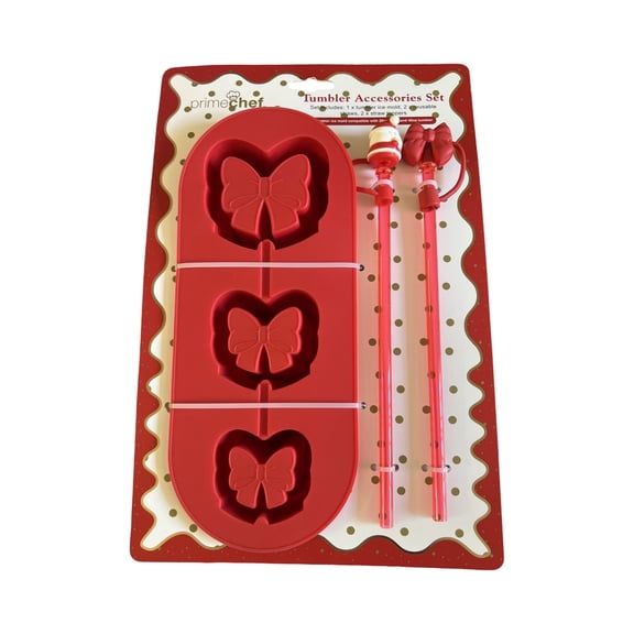 Tumbler Accessories Set with Butterfly Ice Mold, 2 Straws & Straw Toppers, Reusable, BPA-Free