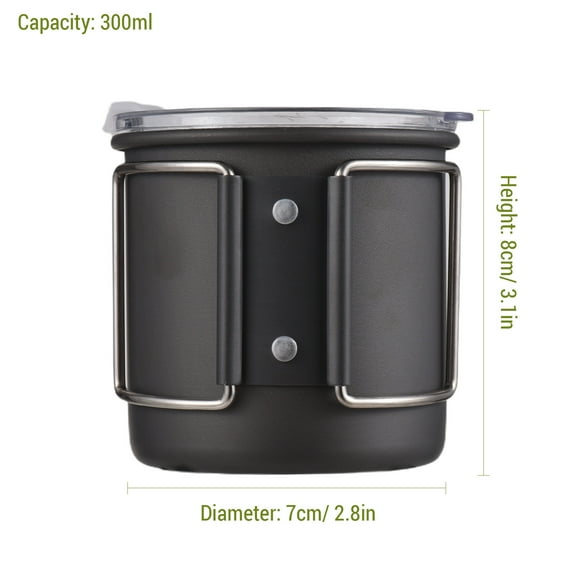 Tumbler,And Lid Huiop 300ml Water Cup Handle And Lid Cup With Handle Tumbler Mewmewcat Hard Anodized Aluminum 300ml