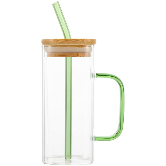 Tumbler Camping Accessories Mason Jars with Handle Daily Use Straw Bottle Glass Drinking Cup