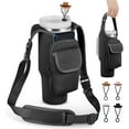 thumbnail image 1 of Tumbler Carrier Bag for 40 oz Stanley Cup Accessories, Black Insulated Water Bottle Holder with Double Pocket for Stanley 40 oz Tumbler with Handle & Strap, 1 of 8