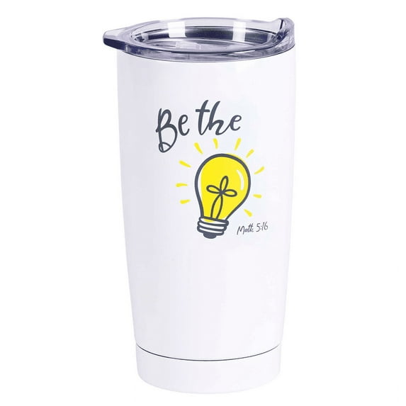 Tumbler Cross Be The Light White 20 oz