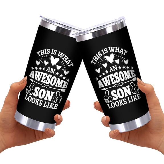 Tumbler Cup 20oz Onebttl Son Gifts Travel Coffee Mug Tumbler, from Mom Dad, Parent, Father, Mother for Birthday, Graduation, Adulthood, Christmas, Stainless Steel Insulated 20oz/590ml - Awesome Son