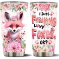 thumbnail image 1 of Tumbler Fox Themed Gifts For Women, Girls Who Freaking Love Foxes Cute Funny Gift Mug Cups Birthday Christmas Valentine Mugs Coffee Stainless Steel Cup With Lid, 1 of 7