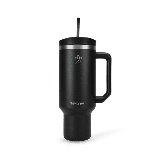 Tumbler with Handle, Insulated Tumbler with Lid and Straw, Stainless Steel Travel Coffee Mug, Hot and Cold Tumbler, Perfect for Camping, Travelling & Gifting