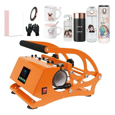Tumbler Heat Press, Sublimation Mug Press Machine for Straight Tumblers 20oz Mugs, Cup Baking Machine, DIY Heating Transfer Print with Temperature Time Setting,Yellow