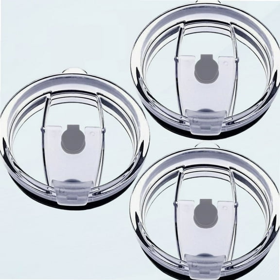 Tumbler Lid Set, 3-Pack Spill-Proof Splash-Proof Covers for Yeti, Rtic, Ozark Trail and More (Gray)