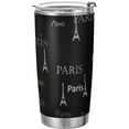 thumbnail image 1 of Tumbler Paris Eiffel Tower Cute Insulated Coffee Cup Beverage Container Travel Mug with Straw and Lid Double Wall Stainless Steel 20oz Holiday Gift, 1 of 1