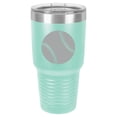 thumbnail image 1 of Tumbler Stainless Steel Vacuum Insulated Travel Mug Baseball Softball (Teal, 30 oz), 1 of 1