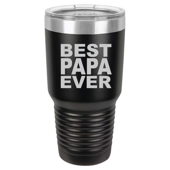 Tumbler Stainless Steel Vacuum Insulated Travel Mug Best Papa Ever (Black, 30 oz)