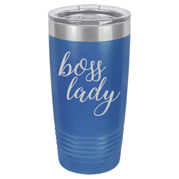 Tumbler Stainless Steel Vacuum Insulated Travel Mug Boss Lady (Blue, 20 oz)