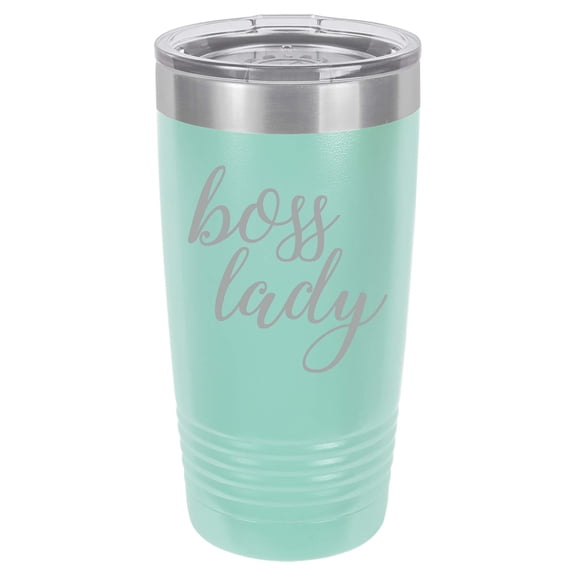 Tumbler Stainless Steel Vacuum Insulated Travel Mug Boss Lady (Teal, 20 oz)