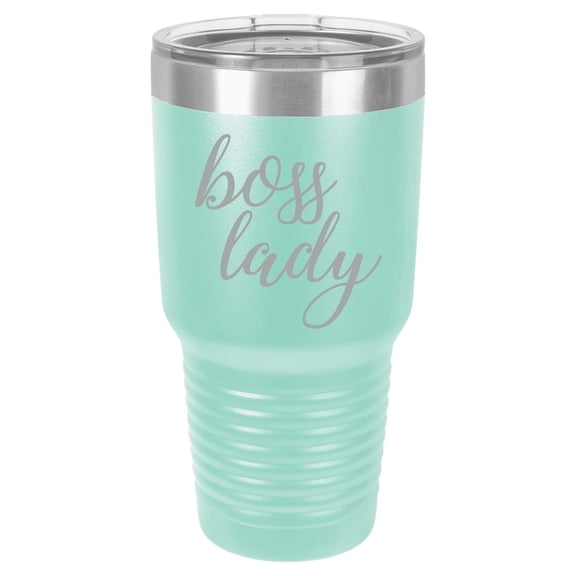 Tumbler Stainless Steel Vacuum Insulated Travel Mug Boss Lady (Teal, 30 oz)