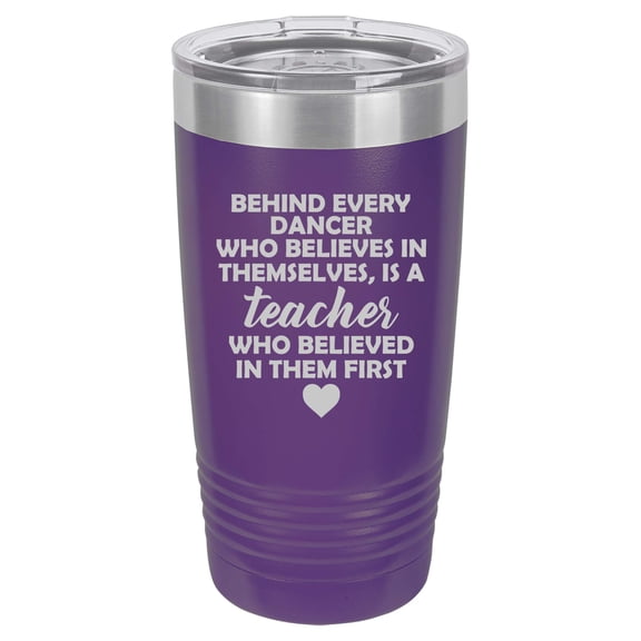Tumbler Stainless Steel Vacuum Insulated Travel Mug Dance Teacher Gift (Purple, 20 oz)