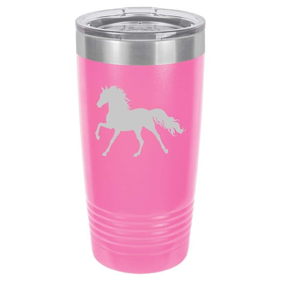 Tumbler Stainless Steel Vacuum Insulated Travel Mug Horse (Hot-Pink, 20 oz)