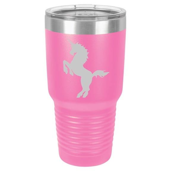 Tumbler Stainless Steel Vacuum Insulated Travel Mug Unicorn (Hot-Pink, 30 oz)