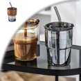 thumbnail image 1 of Tumbler Water Glass, Cups with Straw and Lid Sealed Carry on for Coffee, Iced Tea, Thick Wall Insulated Glass Cup, 1 of 8