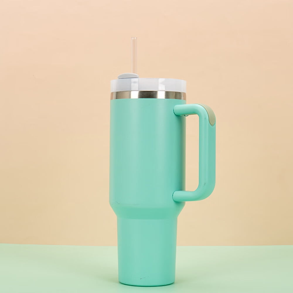 Tumbler with Handle Car Tumbler Cup 40oz,with Lid and Straw,Women Men Gifts  Mug Water Bottle for Iced Tea olive green 