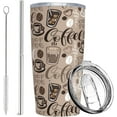 thumbnail image 1 of Tumbler with Lid and Straw, 20 Oz Stainless Steel Insulated Water Bottle Travel Coffee Mug, 1 of 7