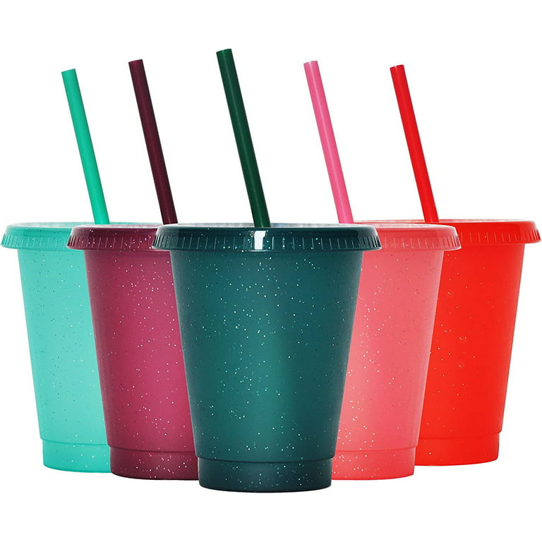 Casewin Reusable Plastic Cups with Lids Straws: 7Pcs 24oz Colorful Bulk  Party Cups/ BPA-Free Dishwasher-Safe Cold Drink Travel Tumblers for Iced  Beverage Water Smoothie Coffee for Adults Kids (24 oz) 
