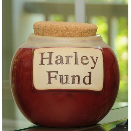 Tumbleweed 'Harley Fund' Jar; Money Bank, Jar With Lid, Ceramic Jar with Cork