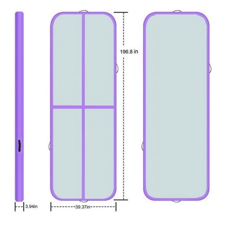 Tumbling Air Track Inflatable 16.6 FT Purple Gymnastics Training Mat with Electric Air Pump, Ideal for Stretching