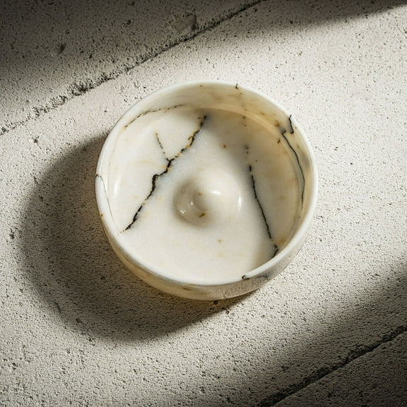 Tumbling Marble Bowl - Handcrafted Luxury in 3 Unique Marble Finishes (Afyon Lilac, Afyon Red, Mugla Black)