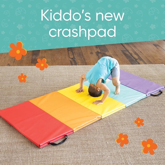 Kids Tumbling Mat, 5-Panel Thick Foldable Exercise Mat for Gymnastics Yoga Pilates