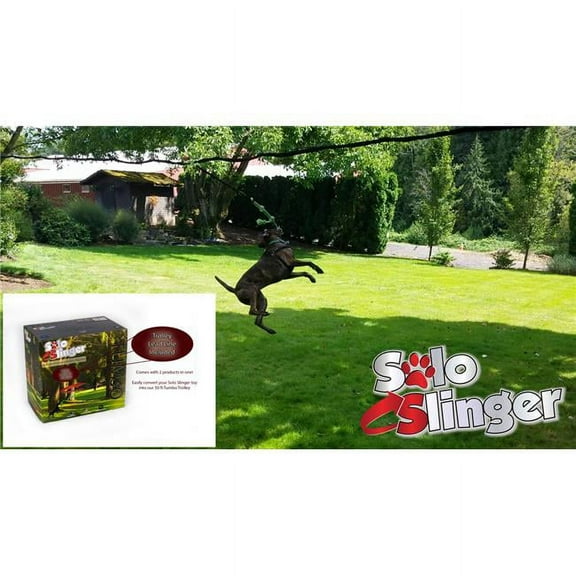 Tumbo Solo Slinger Zipline Dog Toy with 50 ft Trolley Included