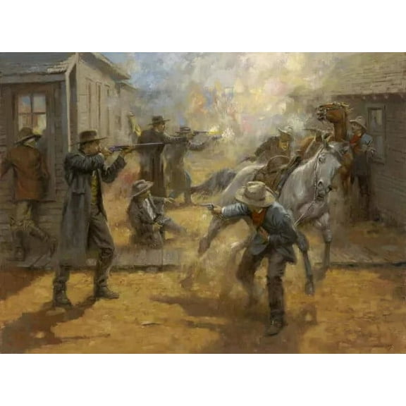 Tombstone Turmoil by Andy Thomas - Canvas Giclee Limited Edition Signed & Numbered 500 24x32 - Large Format Art for Enthusiasts - 1 Unit per pack