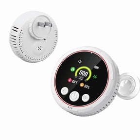 Tumdkd 5-in-1 Portable Detector with Temperature Humidity Sensors, Plug-and-Play High Definition Display Accurate Alerts for Kitchen Garage RVs Apartments, AC Direct Insertion CO Monitor