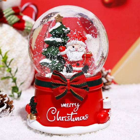 Tumdkd Christmas Snow Globe Lantern Water Glittering Snowman Crown with Music, Battery Operated Lighted Water Lantern for Christmas Festival Decoration Gifts