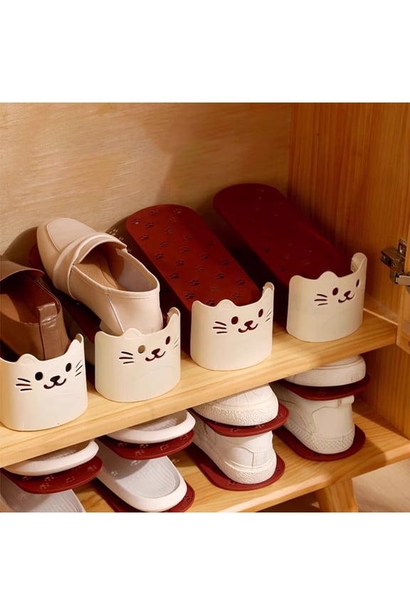 Double Layered Shoe Rack, Thick Plastic Adjustable Shoe Storage Organizer, Inclined Home Use Shoe Cabinet Shelf for Sneakers Slippers