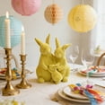 thumbnail image 1 of Tumdkd Easter Flocked Bunny Figurine 10.8 Inch, Yellow Velveteen Rabbit Statue, Minimalist Style Festive Decoration for Home Desktop Table Mantel, Spring Holiday Centerpiece, 1 of 6