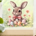 thumbnail image 1 of Tumdkd Easter Window Stickers 12x12 Inch, Rabbits Easter Egg Adhesive Decals, Watercolor Bunny Wall Stickers, Removable PVC Window Clings for Home Glass Door Decoration, 1 of 7